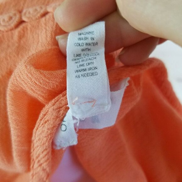 3/$25 orange cold shoulder top boho small - Picture 5 of 7